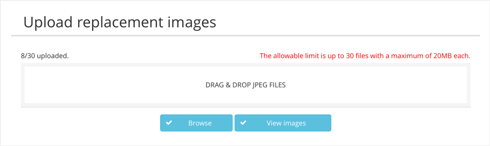 Upload Replacement Images